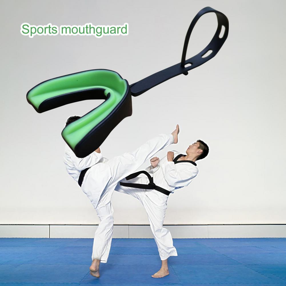 Guantoni da boxe respirazione libera boxe paramenti tutore senza odore protezione dei denti bretelle Sparring protezione della bocca per il calcio