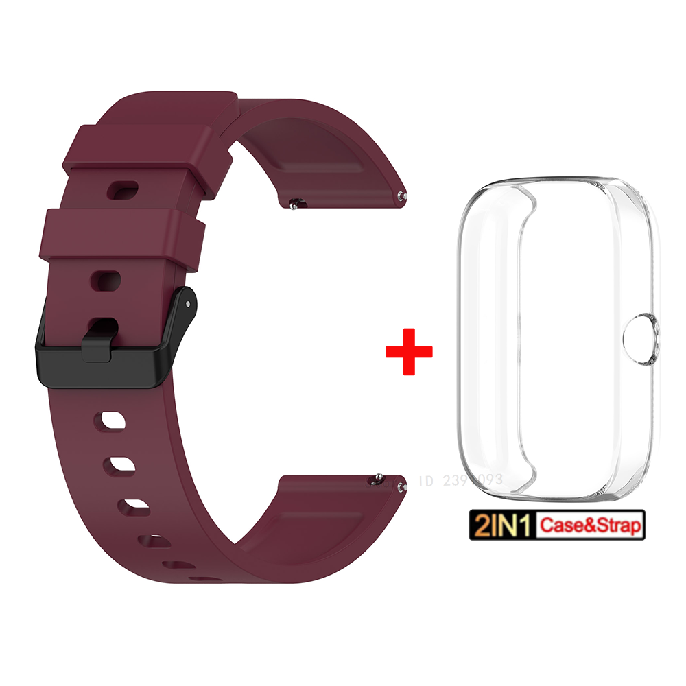 For Amazfit Bip 3 Silicone Strap+TPU Case Cover Wristband Bracelet for Huami Amazfit Bip 3 Bip3 Pro Watch Strap SmartWatch Case