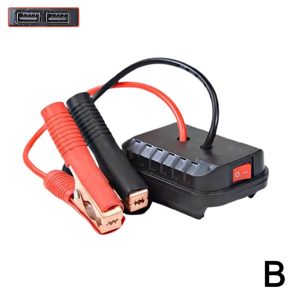 Arrancador de emergencia de coche para Makita, adaptador de Cable de refuerzo, convertidor de batería de litio, Clip de cargador, encendedor automático, arrancador de batería DIY F0B2: Gris