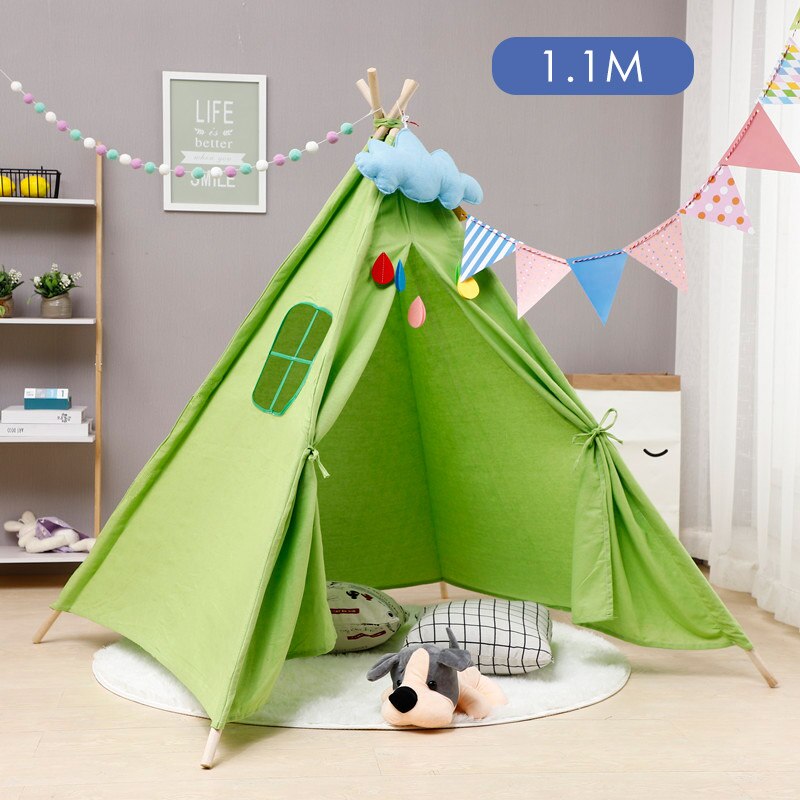 1.1M Cotton Carva Indian Children's Tent Portable Kids Tent Tipi Teepee Children's House Indoor Children's Hut Baby Tent: WJ3688IS