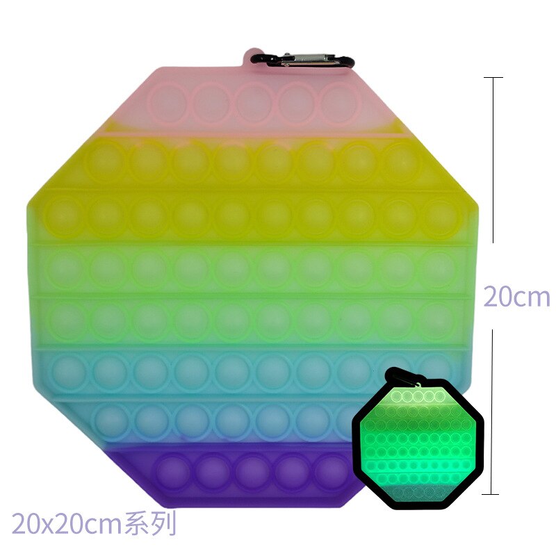 30cm große, fluoreszierende, im dunkeln leuchtende druckblasen-fidget-spielzeuge zum entspannen und beschäftigen – stressabbau durch druckknallen: 20cm o