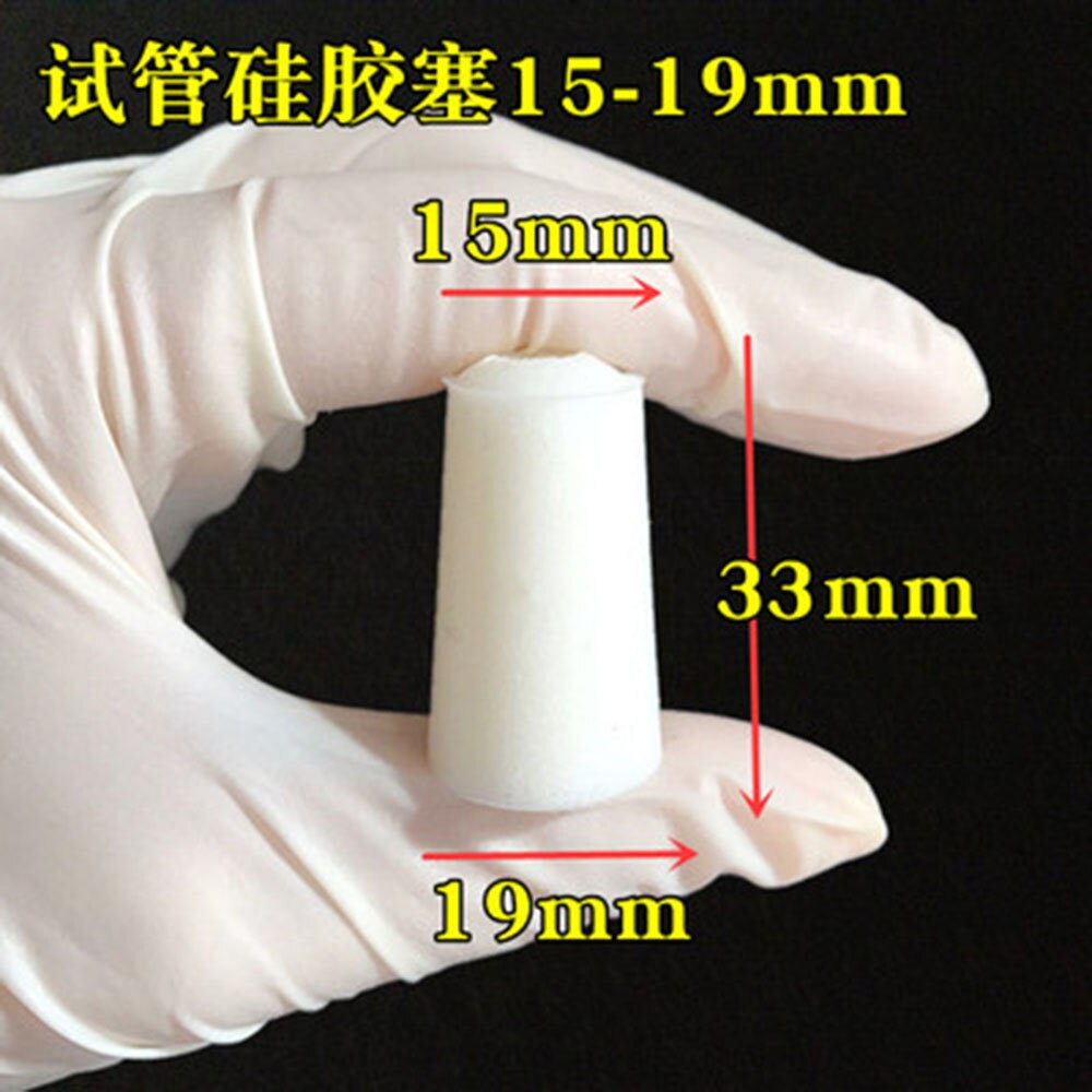 10pcs Siliconen Stopper voor glazen reageerbuis Bovenste Diameter 19mm * Lagere Diameter 15mm