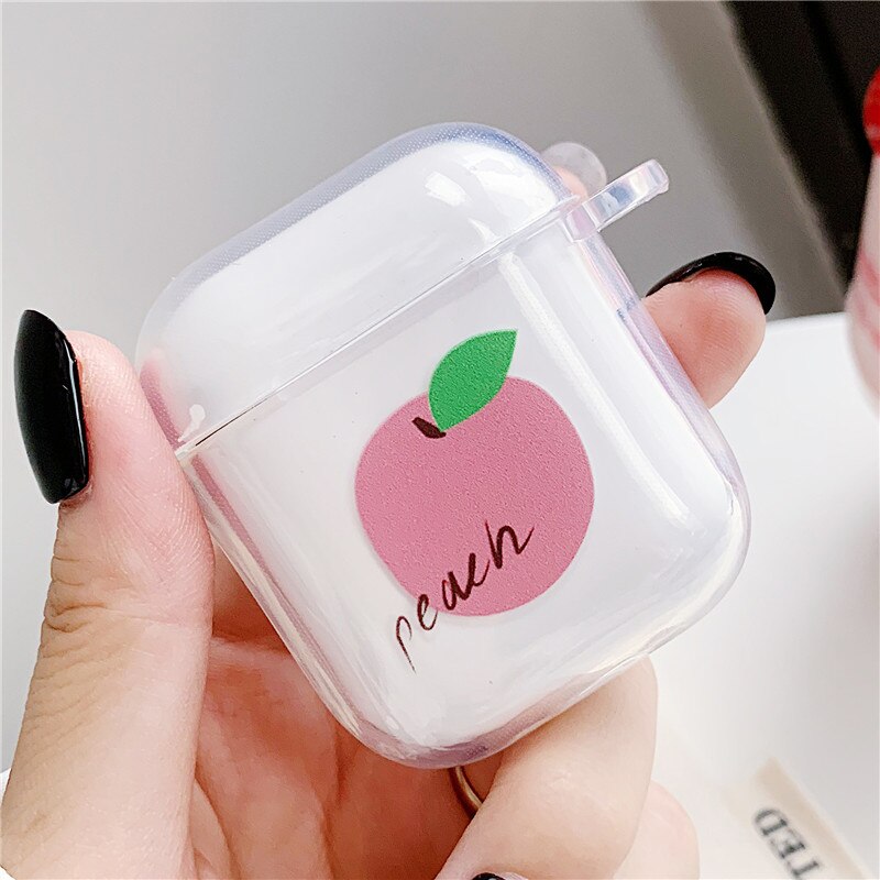Sødt silikone cover gennemsigtig bluetooth trådløst etui til airpods 2 etuier til airpod apple med nøglering stødsikker coque etui: A3