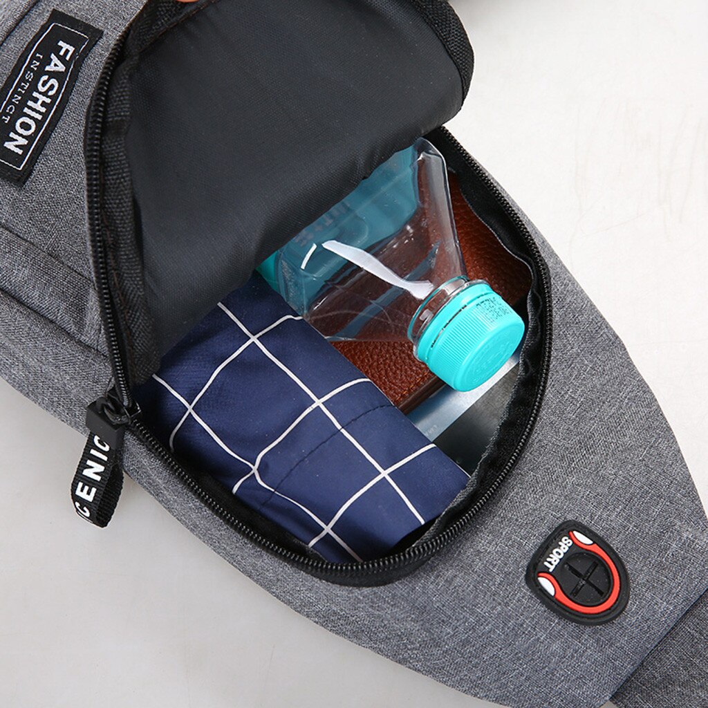 Bel çantası USB şarj askılı çanta su geçirmez göğüs çantası Oxford omuz askısı çantası 2020 yeni Грудная сумка Сумка на плечо