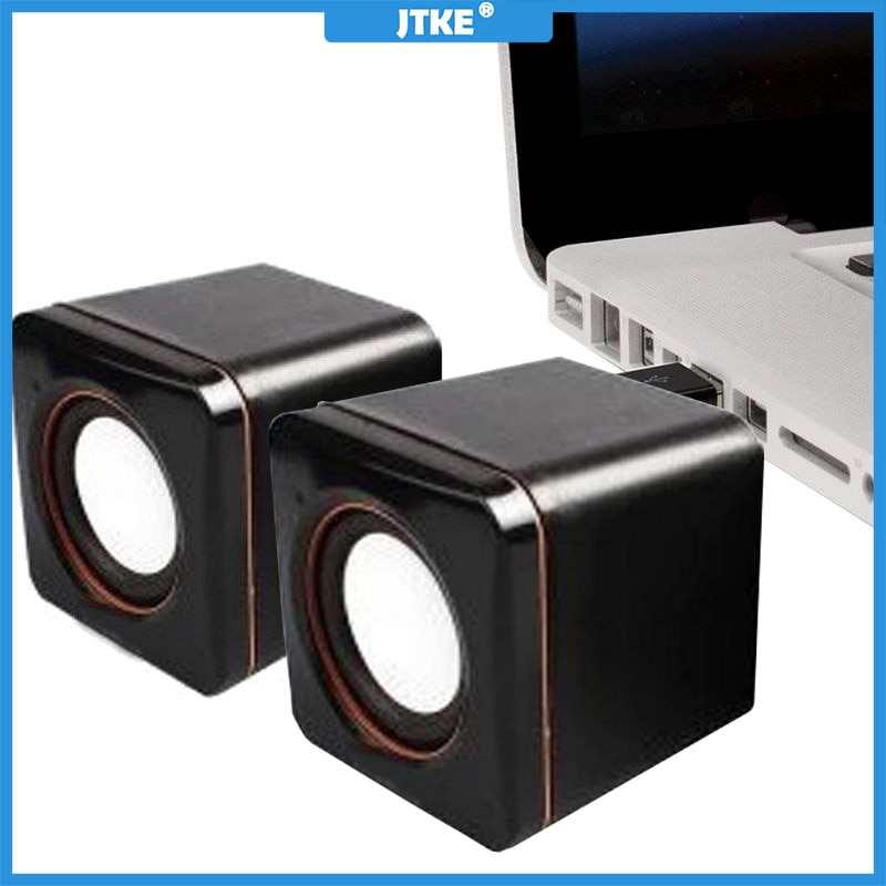 Jtke Mini Draagbare Usb Speaker Compact Kleine Vierkante 3.5 Mm Audio Jack Laptop Desktop Computer