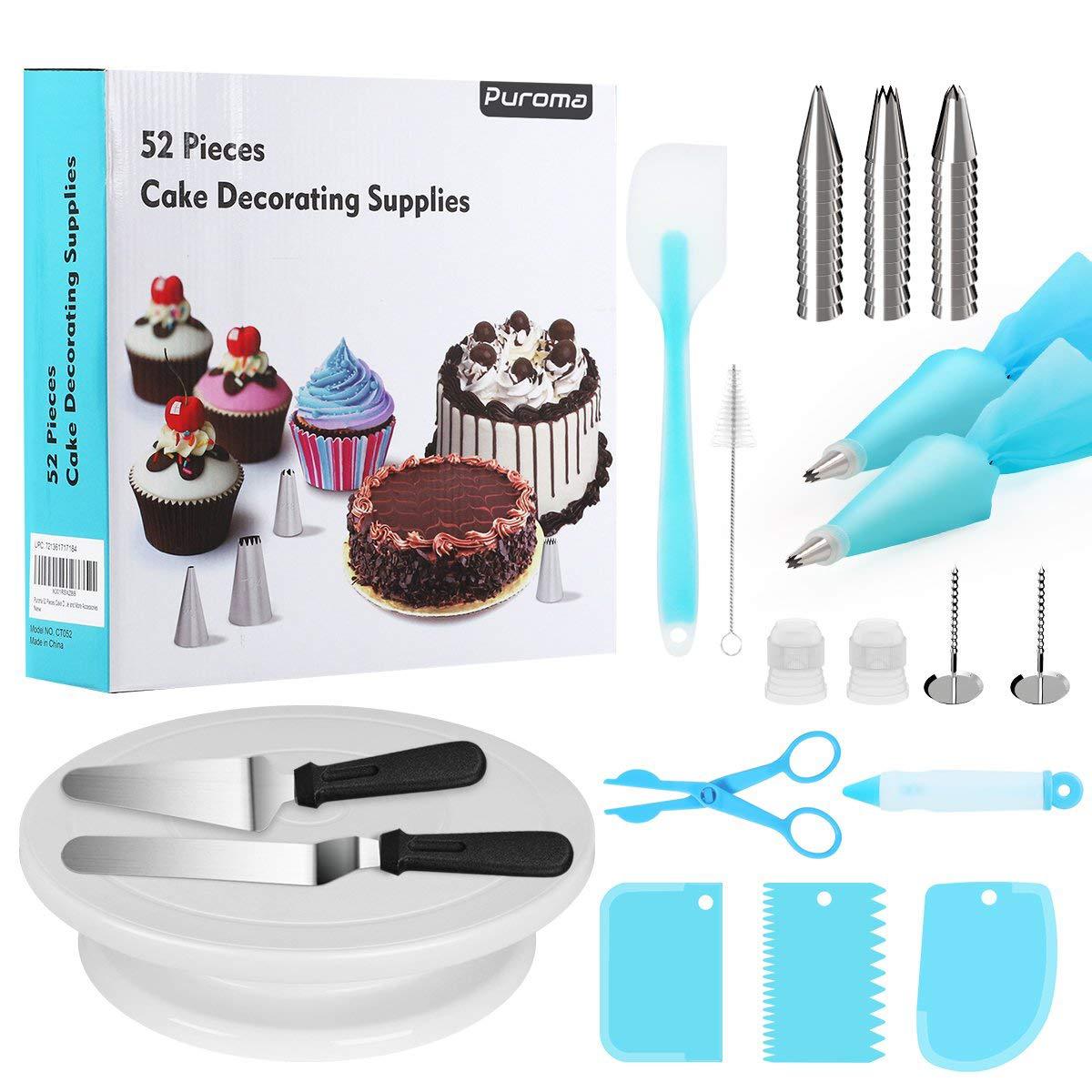 52-pcs multifunctionele cake bloem mond draaitafel set nozzle bloem tas converter keuken dessert bakken tool cake decoratie