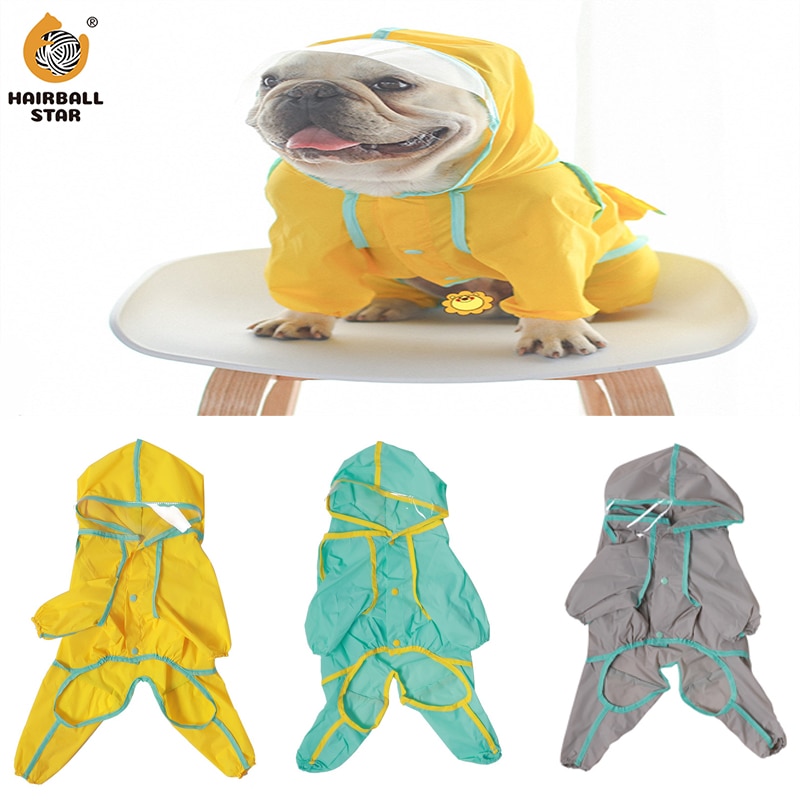 Chihuahua Dog Raincoat waterproof for small bulldog dogs clothes costume Jacket Puppy pet clothes Jumpsuit hoodies with pocket