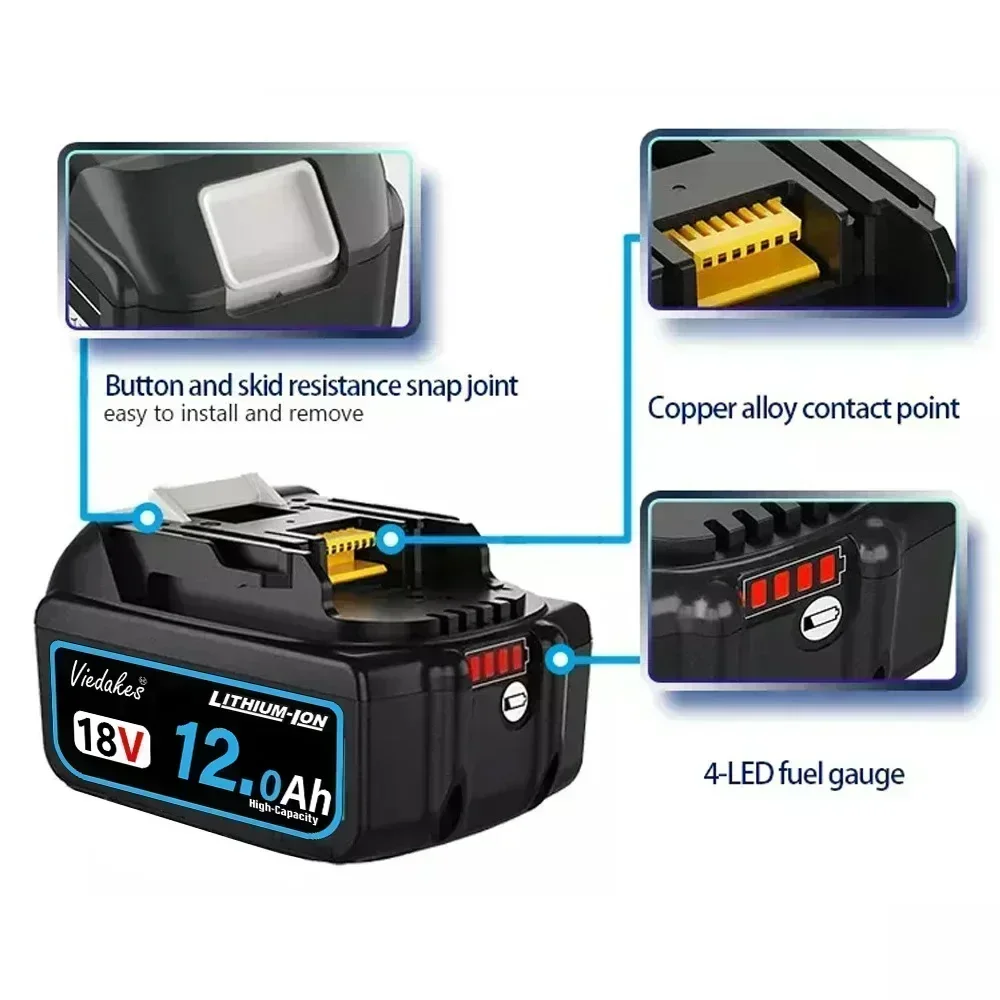 Originele 18V 12.0Ah 10.0Ah Oplaadbare Batterij, voor Makita 18V Batterij Tool BL1830B BL1840 BL1860B BL1850 BL1850 BL1860 ☑