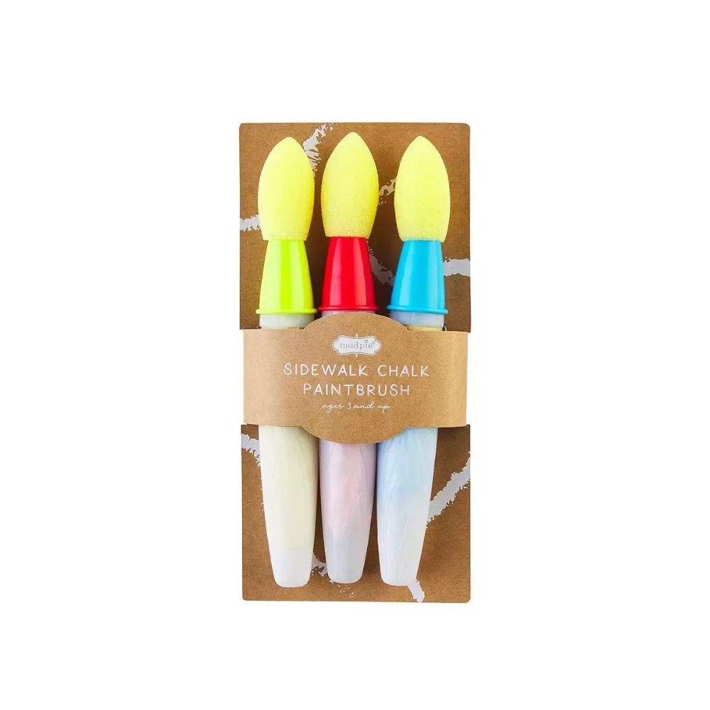 Sponge Head Brush Sidewalk Chalk Paint Brush Set Comfort Thick Handle Pedestrian Children's Brush Set: WHITE