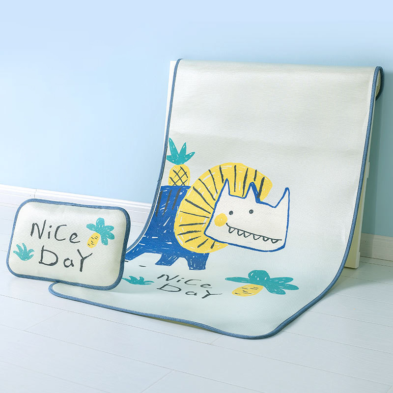 Colchón Protector de cama plegable para niños y niñas, colchoneta individual para estudiantes, juego de cama infantil, fundas para dormir: rhinoceros / 120x65cm
