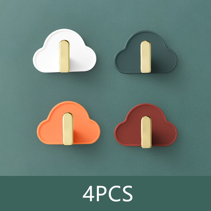 4 pezzi appendiabiti da parete in stile nordico nuvola a forma di L autoadesivi borse per vestiti chiavi appendiabiti gancio per decorazione da parete senza perforazione