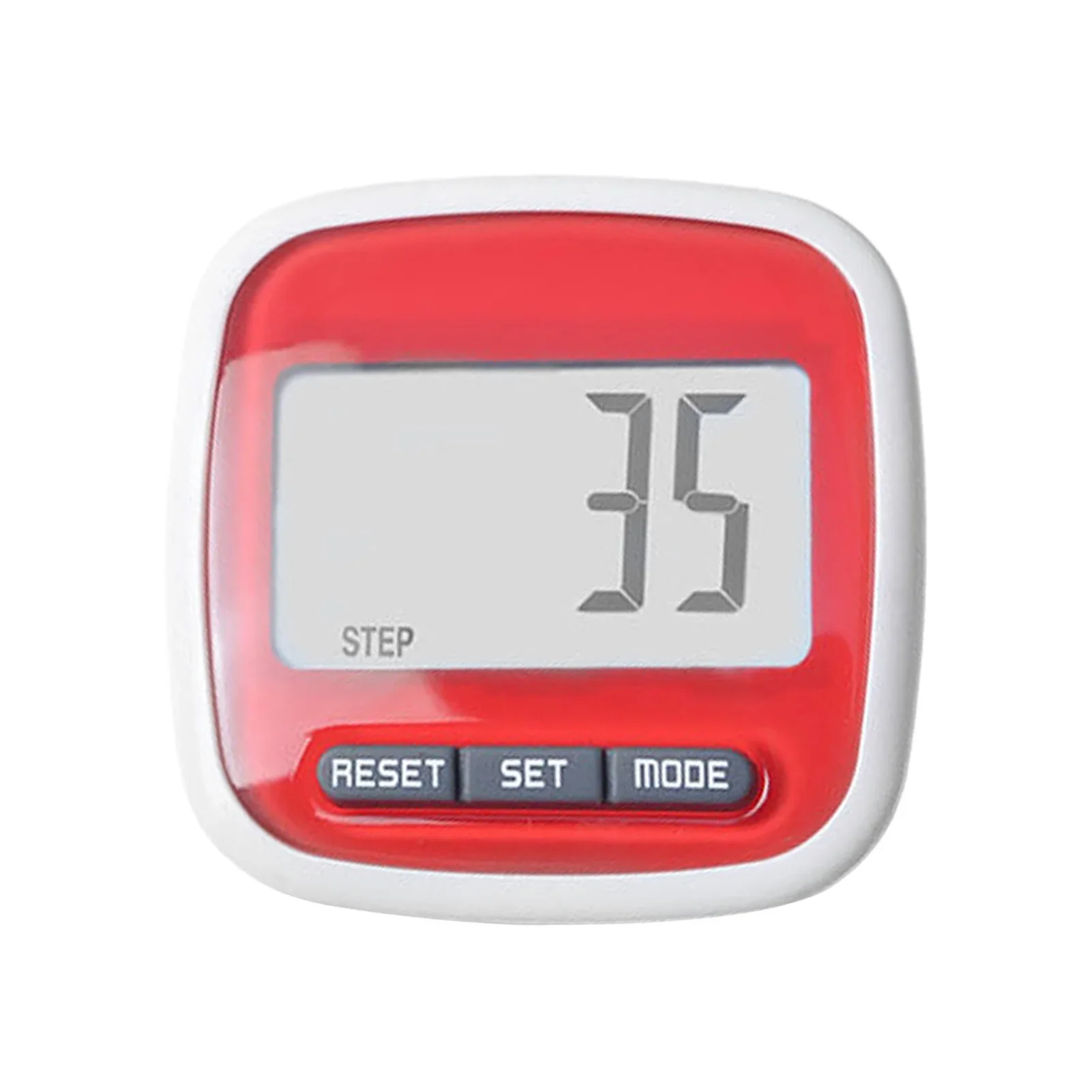 3d stappentellers, waterdichte 3d sportstappenteller met calorieënteller en lcd-display, fitnessapparatuur: Rood
