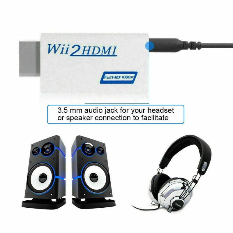 Adaptateur de convertisseur portatif Wii vers HDMI Wii2HDMI convertisseur Full HD adaptateur de sortie Audio TV 3.5mm Audio pour moniteur HDTV