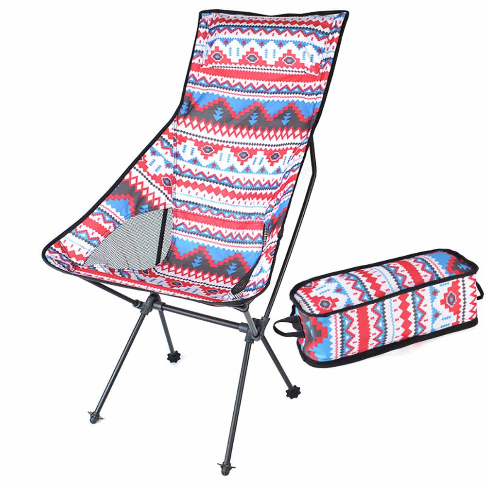 Foldable Camping Chair Durable Seat Strong Sturdy Portable Garden Lightweight Festival Travel Beach Camp Fishing Picnic Sports: Red