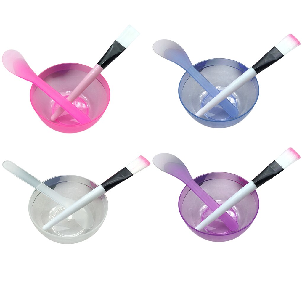 Draagbare plastic gezichtskom, kwastenset, mengen, aanbrengen van gezichtsverzorging, make-up, gereedschap, kit, willekeurige kleur