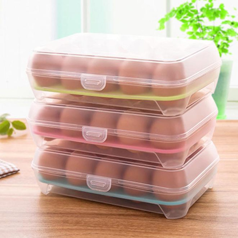 Single Layer Koelkast Voedsel 15 Eieren Luchtdichte Opslag Container Doos Keuken Organizer Accessoires