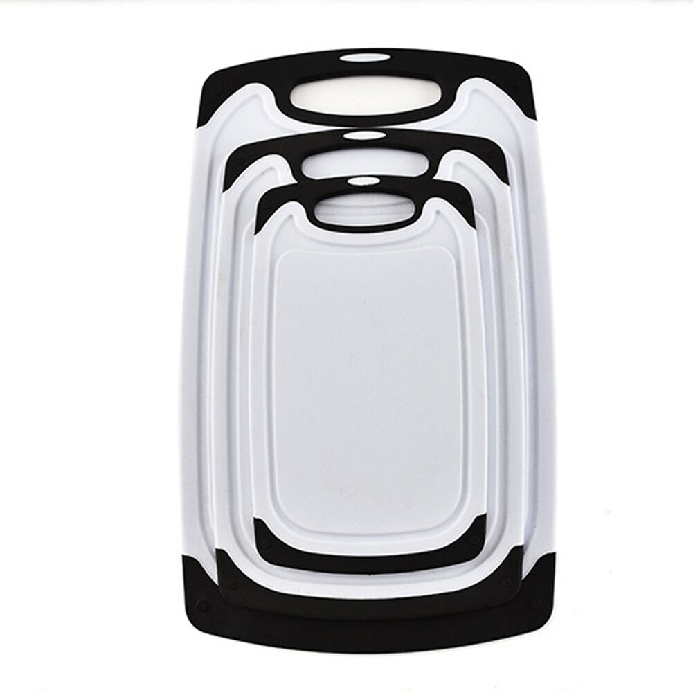 3-Piece Set Antiskid Household Cutting Board Suit Multiple Sizes Kitchen Cutting Board Set with Easy-Grip Handles: Black