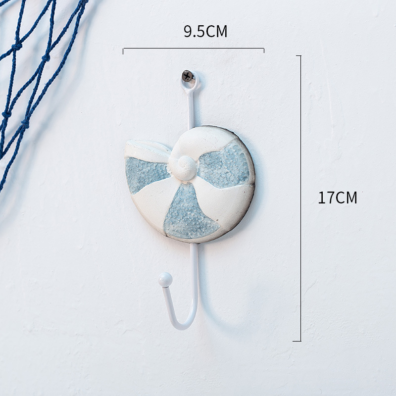 Neue nautische Kleidung Hüte Haken Huaqi HYJ002 mediterranen Stil Kleiderhaken Holz Handtuchhalter für Wanddekoration