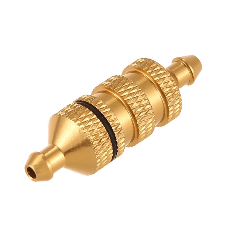 2 Stck Aluminium legierung 02156 Kraftstoff Filter Nitro Ersatzteile für 1/10 1/8 RC Modell Auto Goldene
