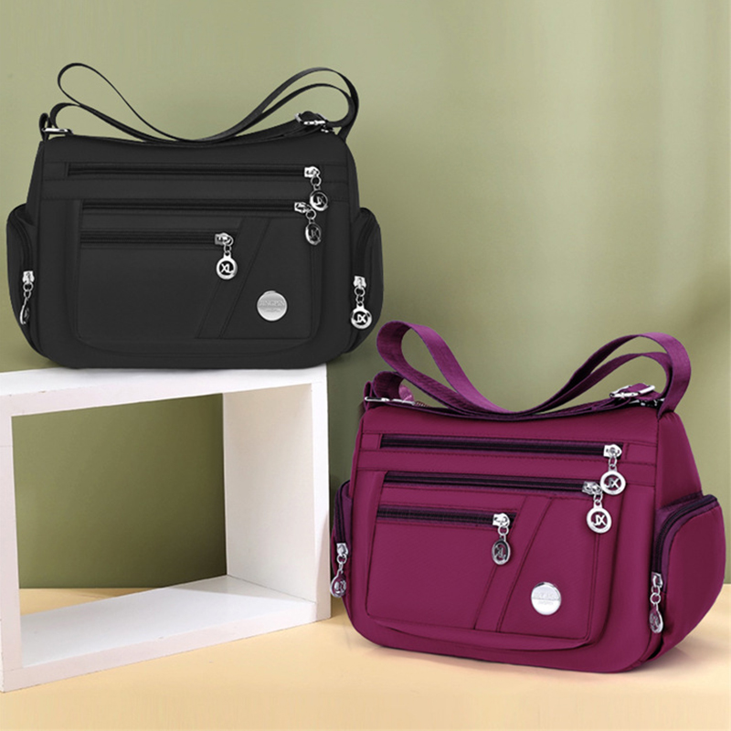 Bolso cruzado impermeable de gran capacidad para mujer, bolso de hombro informal de nailon, bolso de mano, bandolera de viaje ligera
