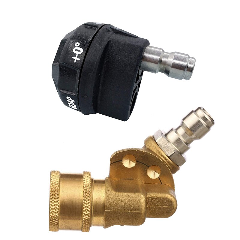 Pressure Washer 6-In-1 Spray Nozzle Tip, Quick Change over and Easy Adjustable Patterns, with Quick Connecting Pivoting Coupler