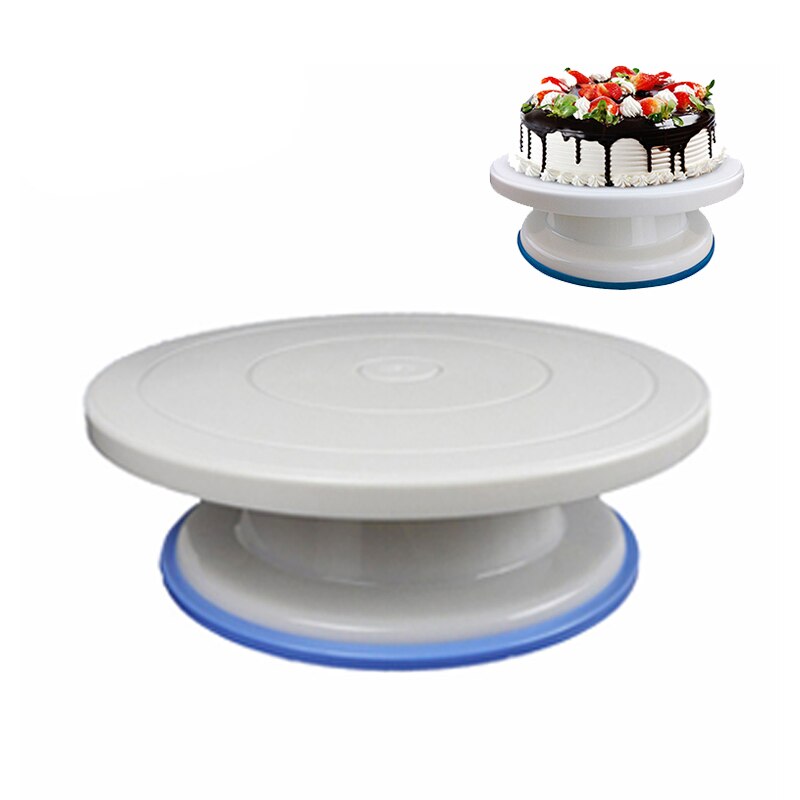 27cm Plastic Taart Draaitafel Roterende Taart Plastic Deeg Mes Decoreren Draaitafel Anti-slip Ronde Cake Stand Rotary tafel: Cake turntable
