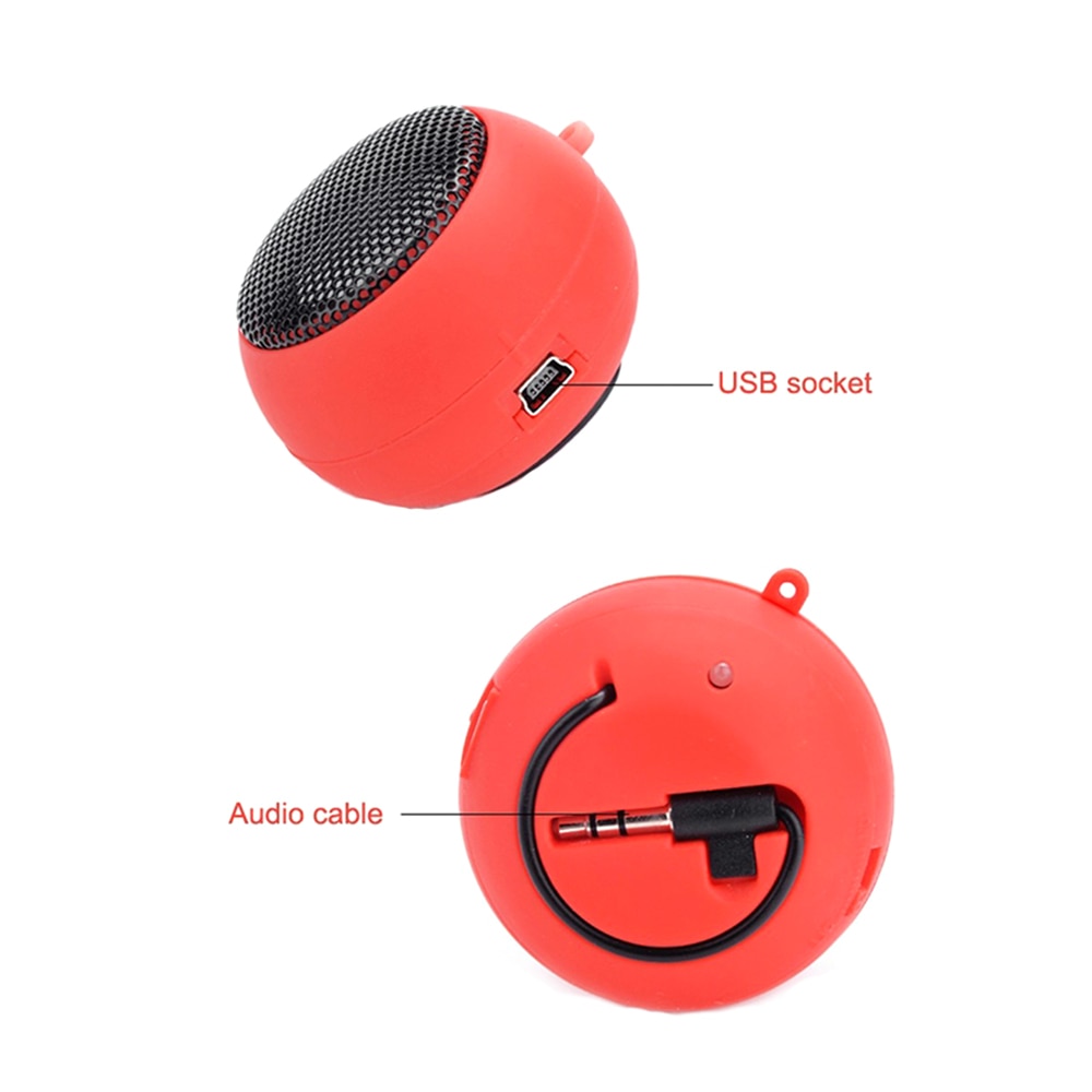Mini Column Speaker Wired Stereo Sound Box Hamburger Shape Loudspeaker Audio Music Player for Mobile Phones Tablet