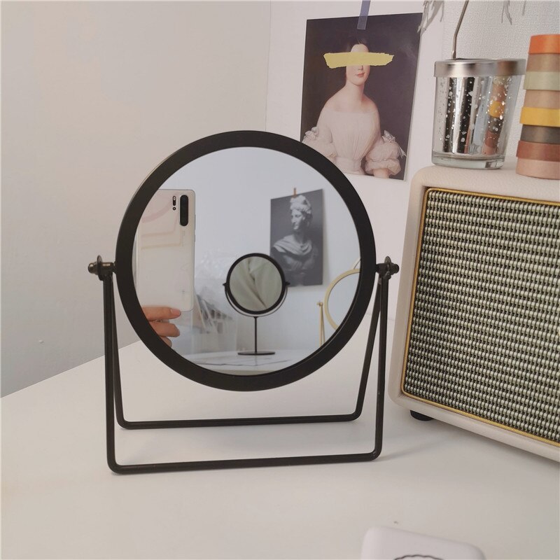 Gouden Make-Up Spiegel Decoratieve Dressing Spiegel Elegante Makeup Beauty Tools Gereedschap