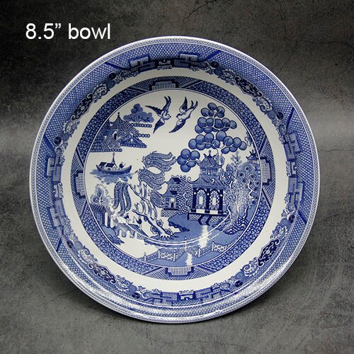 The Blue Willow Dinner Set England Style Dinner Ware Ceramic Breakfast Plate Beef Dishes Dessert Dish Soup Bowl: 8.5 inch salad bowl