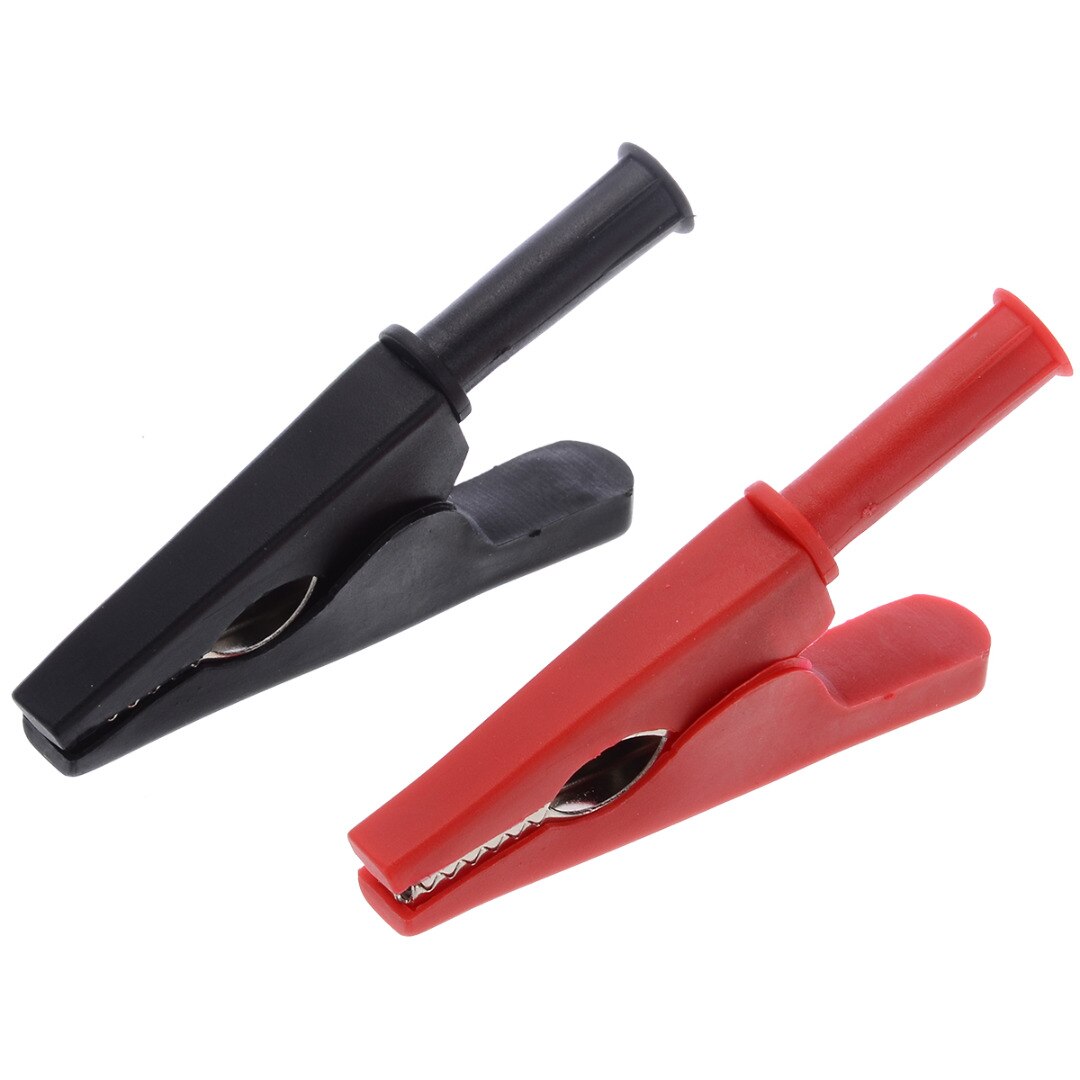 1 paar Zwart/Rode Krokodil Clips Alligator Test Clip Banana Plug Alligator Clips Volledig Geïsoleerde