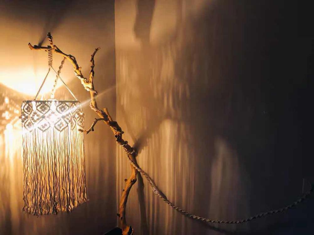 Main tissage abat-jour lustre marocain chambre lampe décorative tapisserie tenture murale macramé Boho hôtel décoration maison