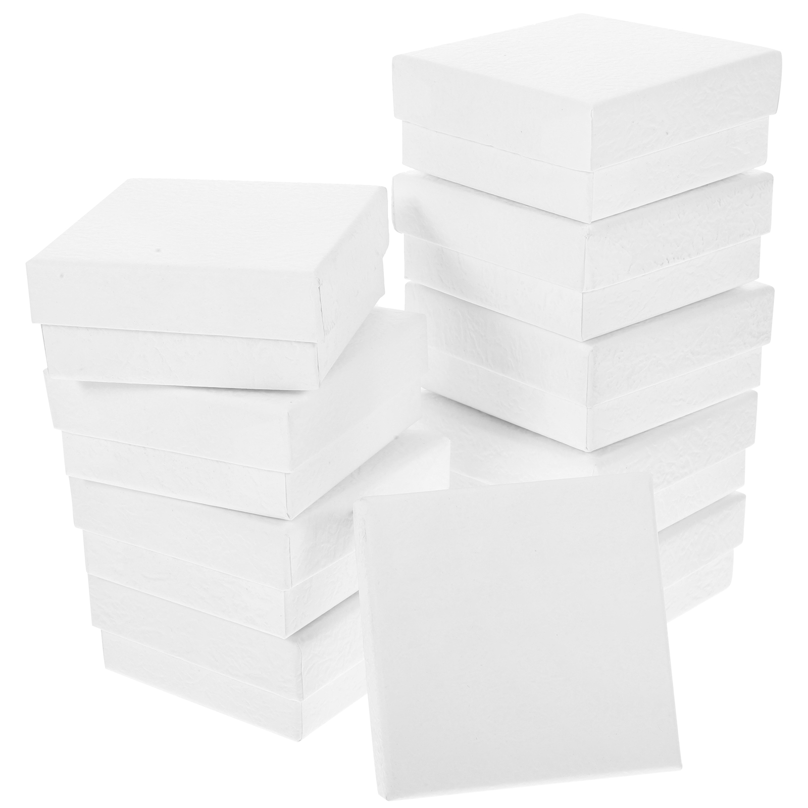 12 Stück kleine Schmuck-Ring-Verpackung, Karton, Geschenkboxen, Halskette, Ohrringe für Armbinde, Weiß: Ursprünglich Titel