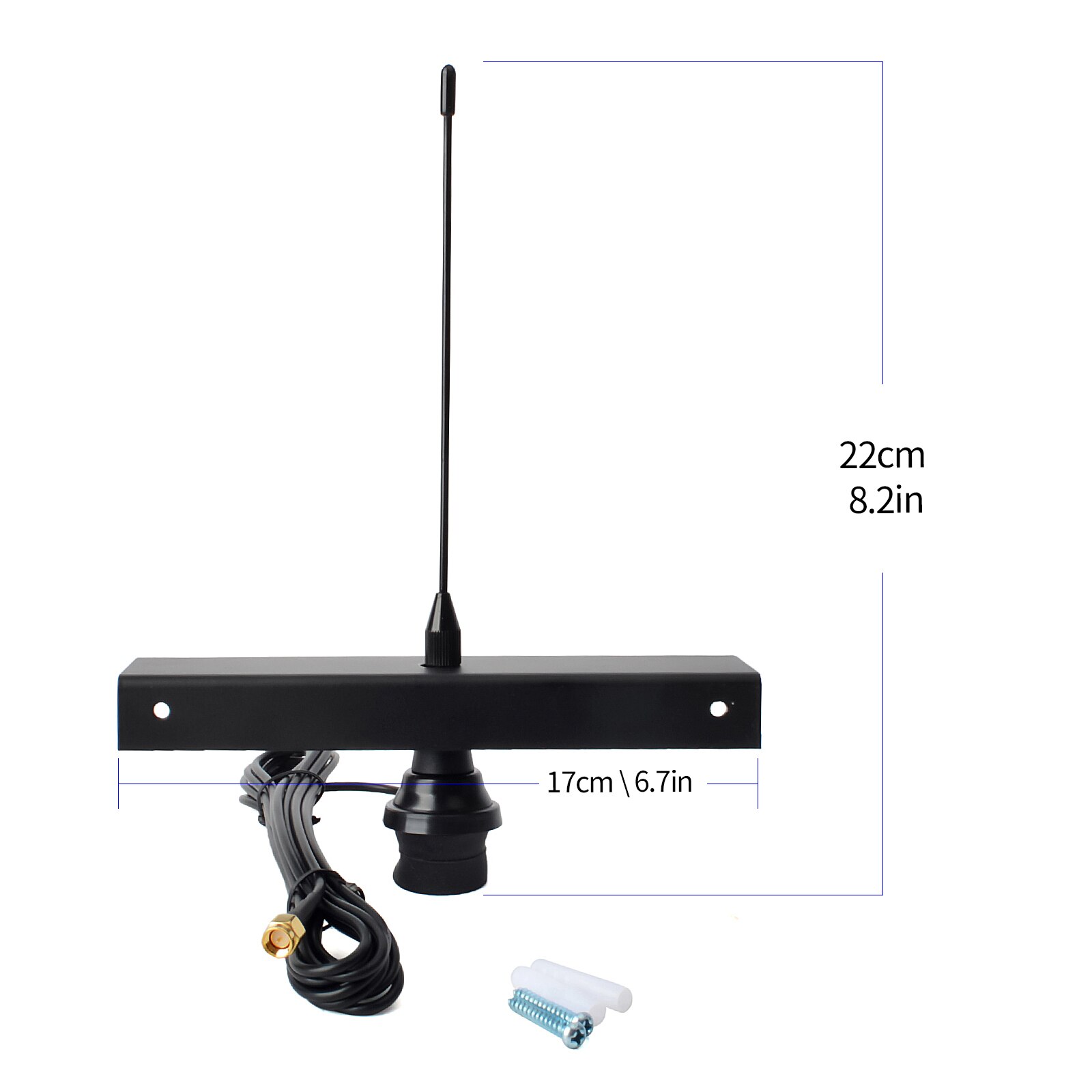 HYS-antena 3dbi Omni aérea de 50 Ohm GSM, 433Mhz, 3M (9,8 pies), Cable SMA Coaxial RG58, soporte de montaje macho: with RG174U cable