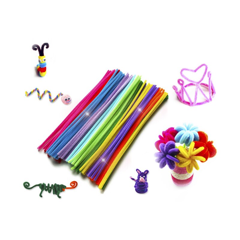 SAIZHI 100PCS Farbige Tops Haar Wurzel Verdreht Stäbe Kindergarten kinder Kreative Handarbeit DIY Machen Pädagogisches Spielzeug SZ3636