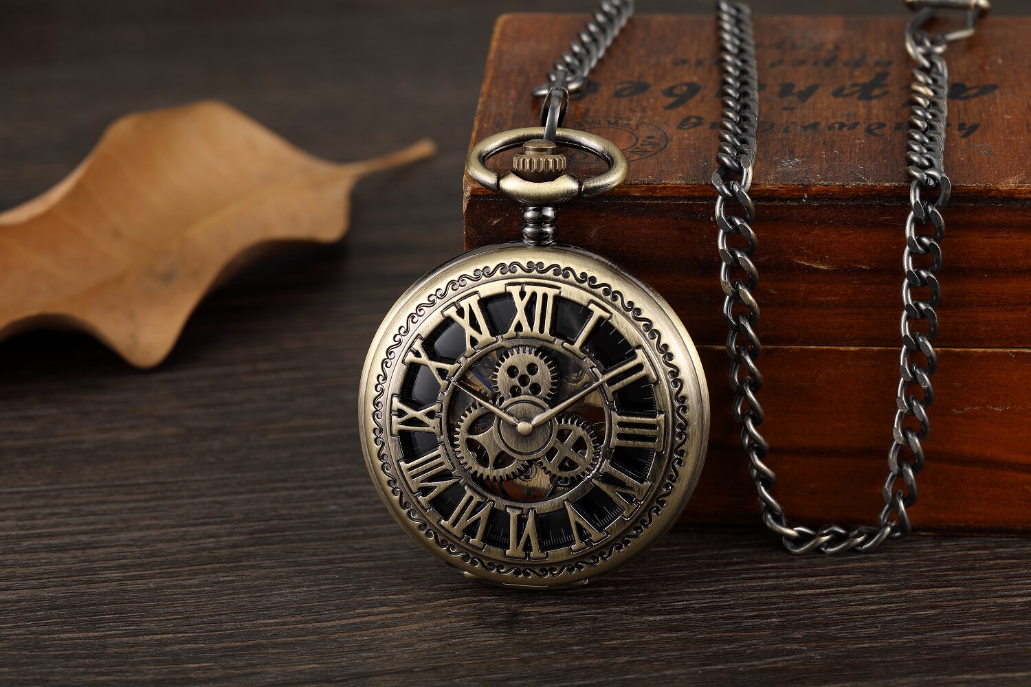 Antiek Zakhorloge Steampunk Vintage Romeinse Cijfers Automatische Mechanische Mannen Horloges Ketting Retro Klok Keten Reloj Hombre: 2