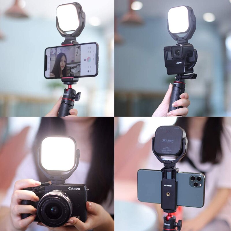 Ulanzi Vijim VL66 Adjustable LED Video Light with 360 Rotation Mount Bracket Rechargable DSLR SLR Mobile Portable Fill Light