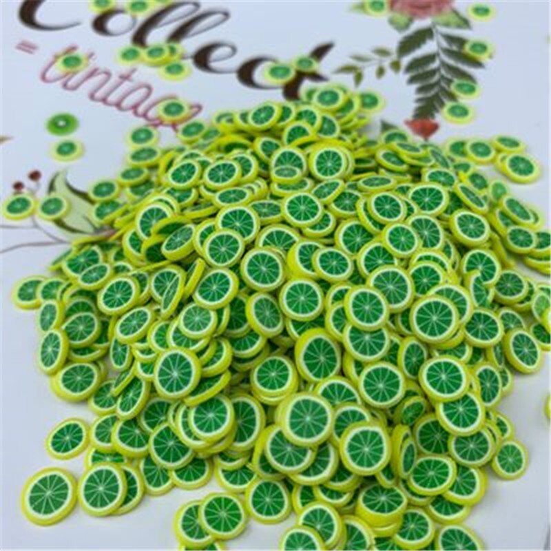 1000pcs/set Vegetables Slimes Fruit Slices Decor Additives For Filler Supplies Accessories Watermelon For Nail Art Slimes Toy: black