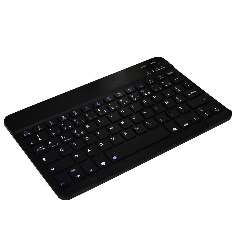 Zienstar 10inch Azerty French Aluminum Wireless Keyboard Bluetooth for Apple IOS Android Tablet Windows PC ,Lithium Battery