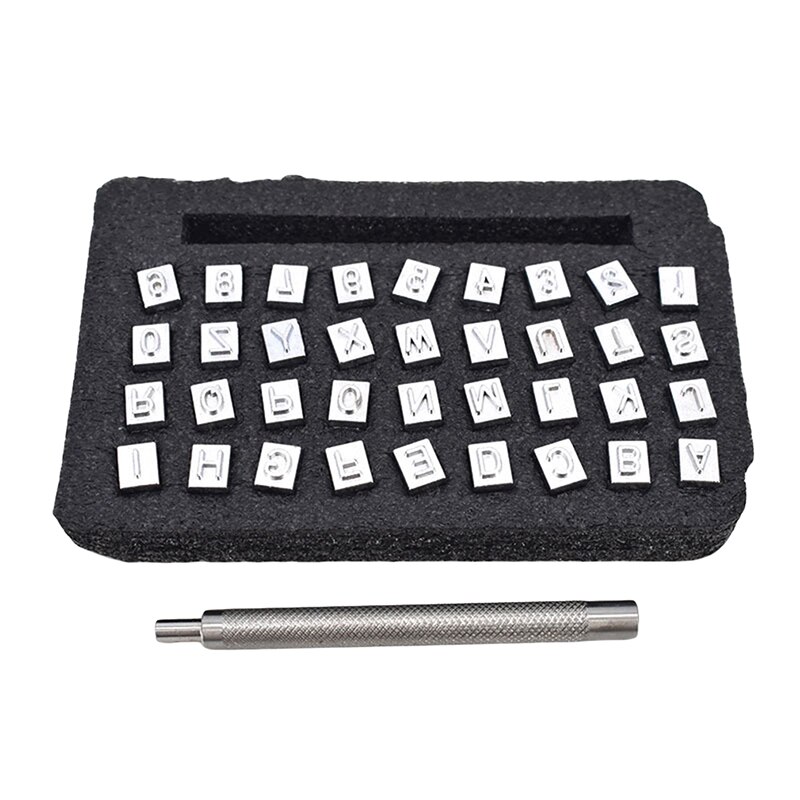 Stahl schlagen Werkzeuge Alphabet knapp Anzahl Stempel einstellen Stanzen Metall Leder Stanzen Werkzeuge DIY Leder Handwerk Werkzeuge: 6.5mm