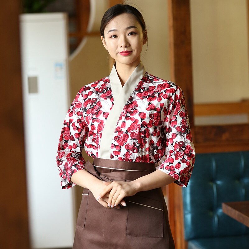Cheft Uniform Japanese Chef Workwear Breathable Restaurant Uniform Unisex Sushi Costume Cook Bakery Cafe Work Wear
