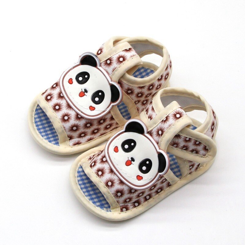 Sandálias Da Menina do bebê Sapatos de Bebê Bonito Panda Lona de Algodão Da Menina do Menino de Verão Sandálias Sapatos de Bebê Sandálias de Praia 0-18 mês