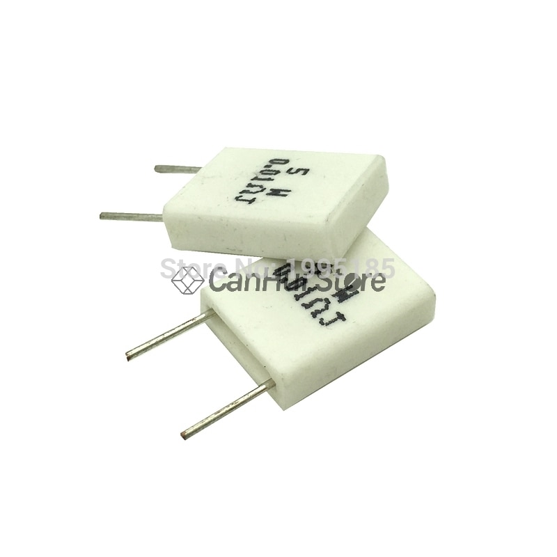 10pcs 5W 0.01 0.015 0.02 0.05 0.1 0.15 0.2 0.25 0.33 0.47 0.5 ohm Non-inductive Ceramic Cement Resistor