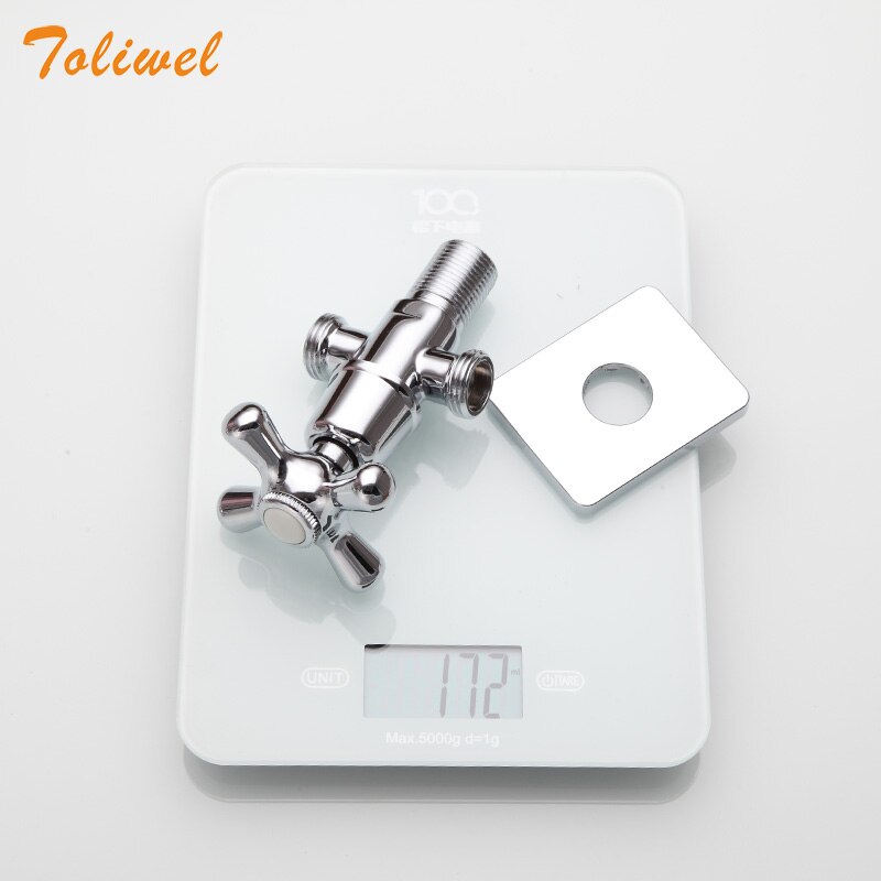 Chrome Finish Three Way One inlet two outlet 3 way Triangle Valve Brass Angle Stop Valve WF0035