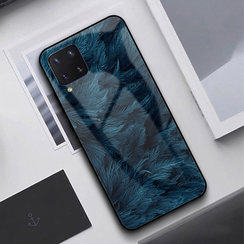 Skinlee Gehard Glas Case Voor Huawei P40 Lite Cover Marmer Print Soft Tpu Frame Shockproof Cover Voor Huawei P40 Lite case: Pattern 1