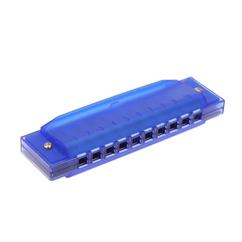 Diatonische Harmonica 10 Gaten Blues Harp Mondharmonica Sleutel Van C Riet Instrument Met Case Kid Musical Speelgoed Blauw