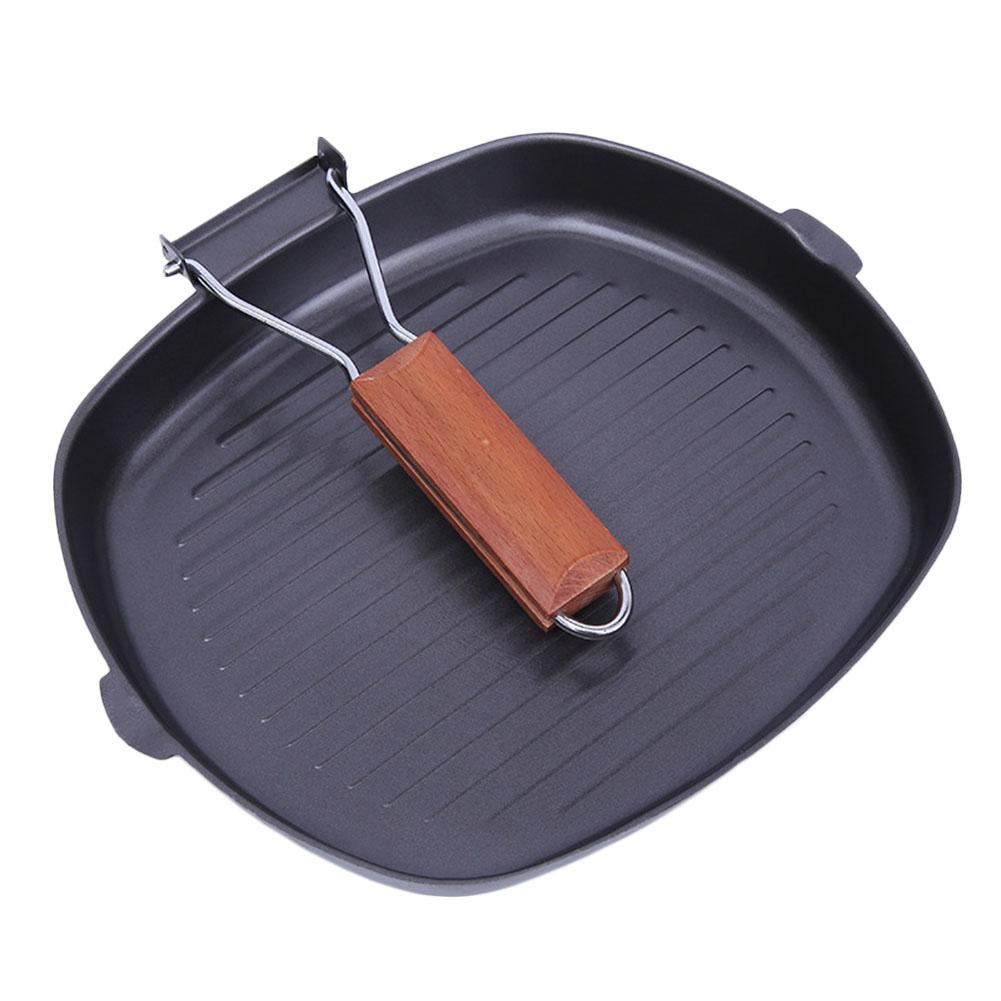 20/24/28CM Pan Griddle Easy Clean Frying Non-stick Skillet Steak meat Foldable handle cast Iron BBQ kitchen