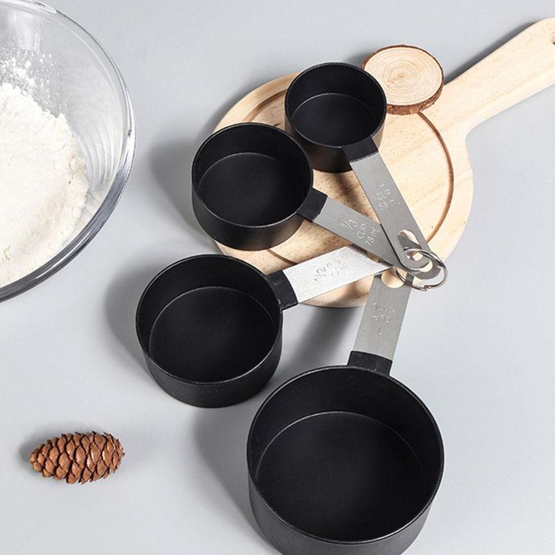 4Pcs Stainless Steel Measuring Cups Spoons Kitchen Baking Cooking Tool Set Measuring Cup Measuring Spoon Set