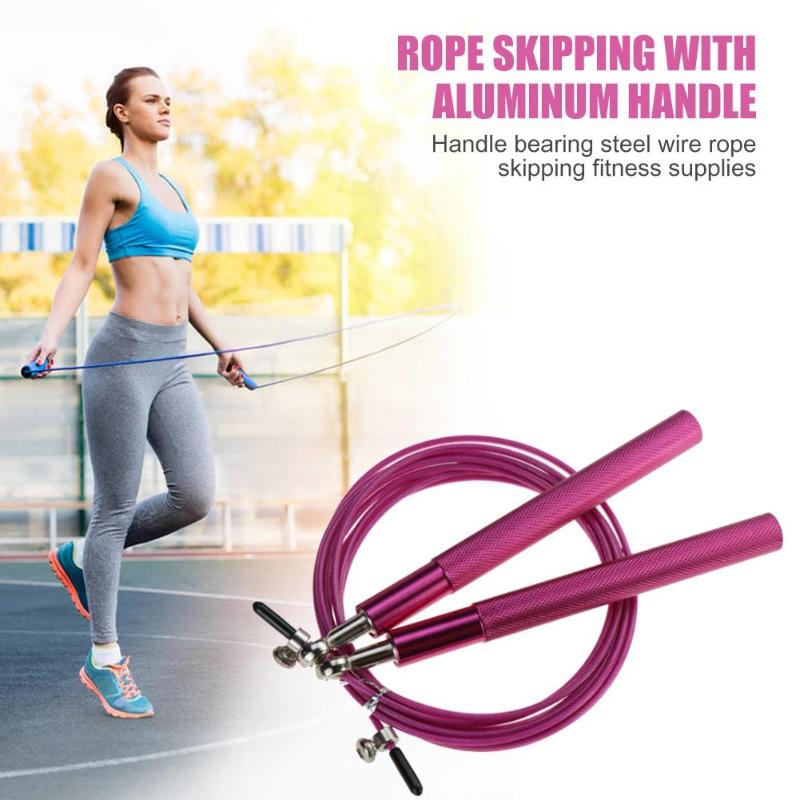 Aluminum Handle Steel Wire Jump Rope Ball Bearing Skipping Rope Steel Wire Outdoor Fitness Body Building Equipments Jump Rope