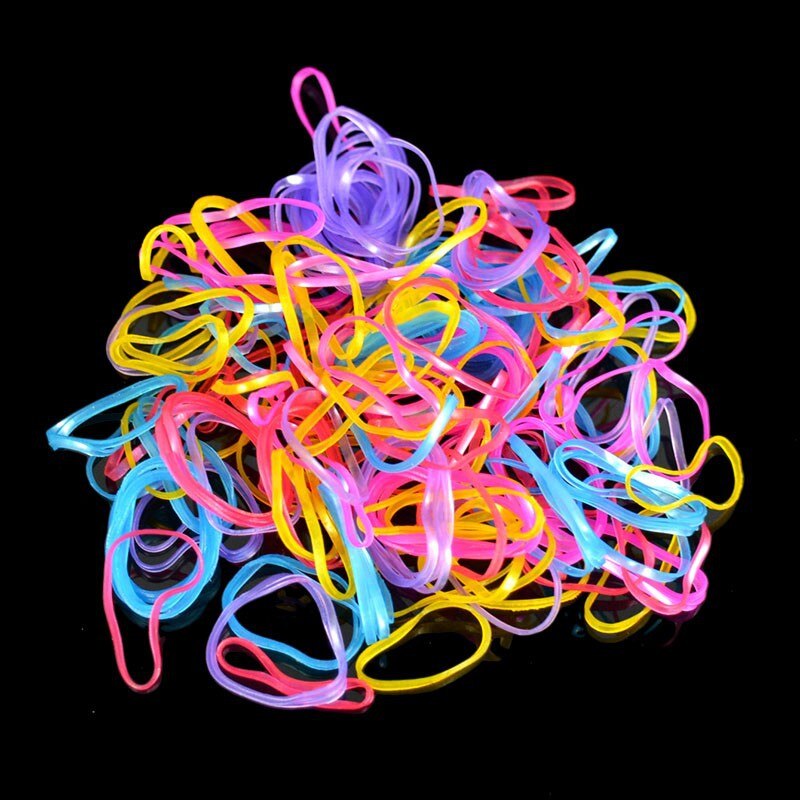 500 Stuks Wegwerp Elastiekjes Elastische Hair Ties Kids Meisje Paardenstaarten Houder voor Vlechten Bruiloft Kapsel School Kantoorbenodigdheden