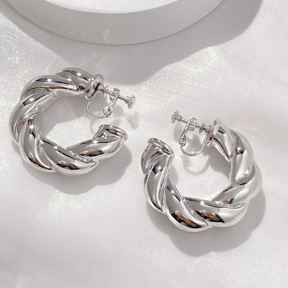 Boucles D'Oreilles Clips Vintage Argenté - Très Bon État (TBE)